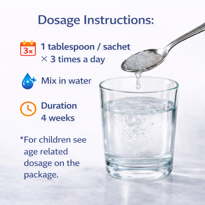 1 tablespoon of ENTEROSGEL three times a day during 4 weeks. MIX IN WATER 